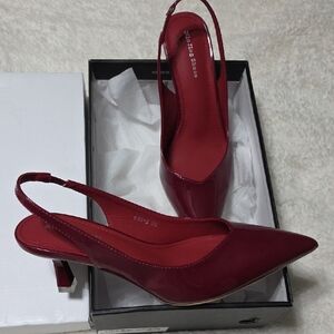 Elegant Red Slingback Heels